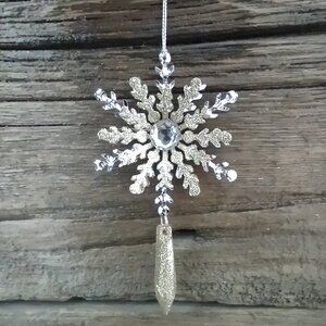 Jeweled Snowflake Glitter Pendant Christmas Ornament